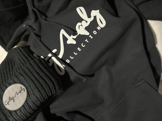 Signature hoodie & beanie.. combo (black/grey)