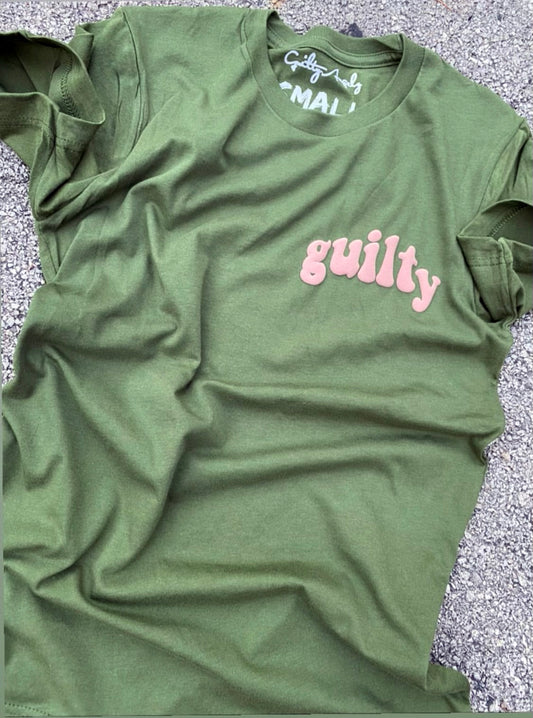 Guilty Tee Pink Letters
